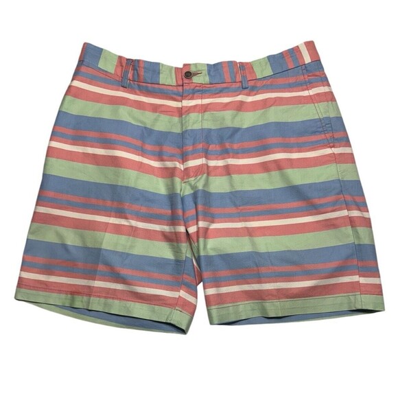 Peter‎ Millar Chino Golf Shorts Men’s Size 36 Pastel Horizontal Stripe - Picture 1 of 9